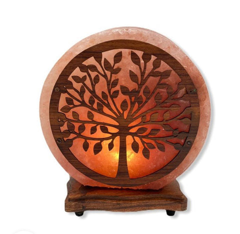 Wooden Tree of Life Himalayan Salt Lamp