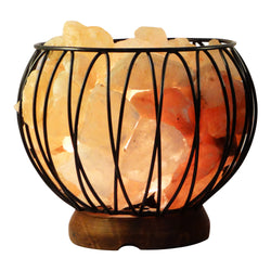 Wrought Iron Basket Salt Lamp (3 Colours)