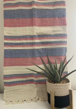Cream Red and Blue King Size Kerala