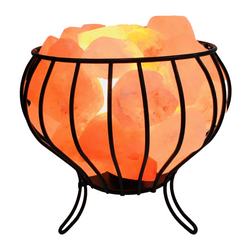 Wrought Iron Flower Mesh Salt Lamp
