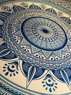 Queen Size Blue & White Mandala