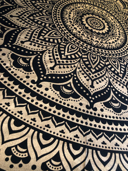 Queen Size Black & Gold Metallic Mandala