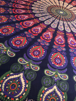 Queen Size Purple Hippie Mandala