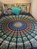 Queen Size Turquoise Hippie Mandala