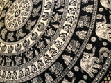 Roundie Black & White Hippie Mandala