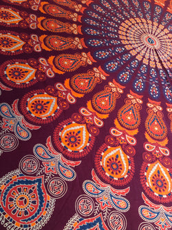 Roundie Rusty Maroon Hippie Mandala