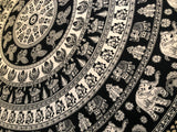 Roundie Black & White Hippie Mandala