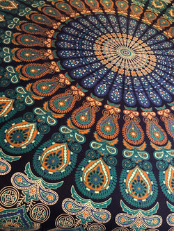 Queen Size Turquoise Hippie Mandala