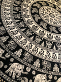 Roundie Black & White Hippie Mandala