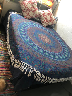 Roundie Blue Hippie Mandala